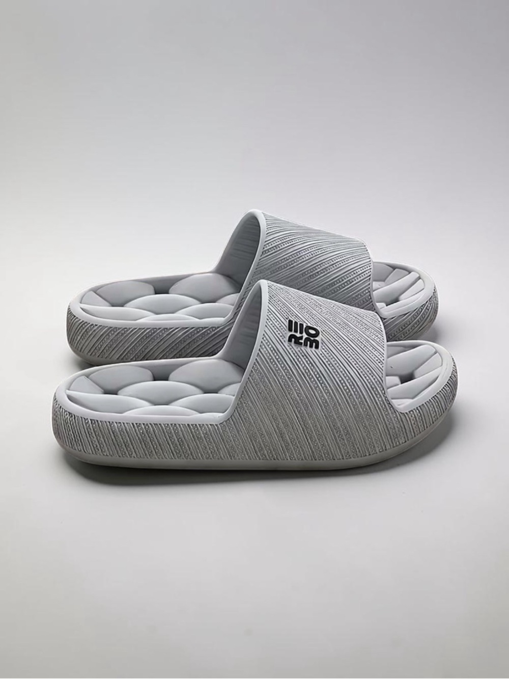 Comfort REBO Bamboo Slide Sandals - Gray